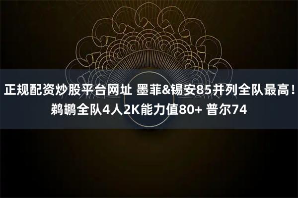 正规配资炒股平台网址 墨菲&锡安85并列全队最高！鹈鹕全队4人2K能力值80+ 普尔74